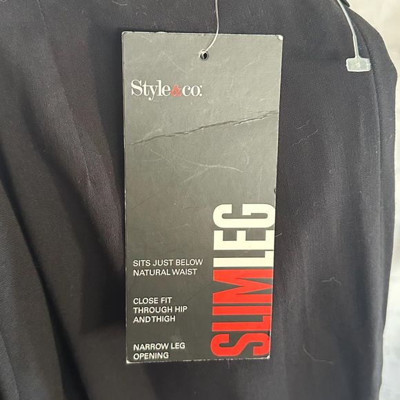 Style & CO Black Slim Leg Women's Dress Pants, Size 14, NWT - Picture 6 of 7